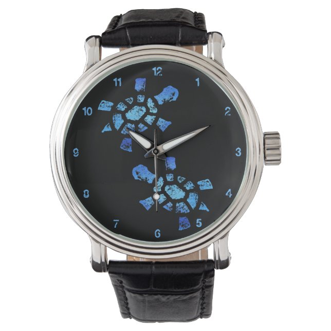 Blue Water Turtle Time Armbanduhr (Vorderseite)