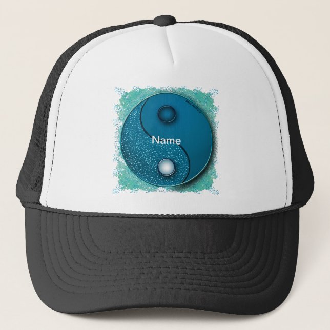 Blue Water Yin Yang Truckerkappe (Vorderseite)