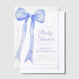 Blue Watercolor a Bow Boy Baby Dusche