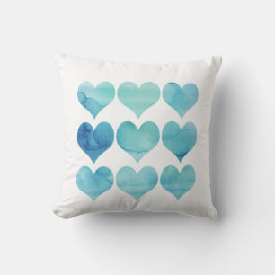 Blue Watercolor Arts for Heart Heart Health Clipa Kissen