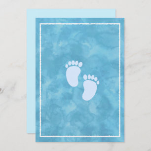 Blue Watercolor Baby Showroom Template Einladung