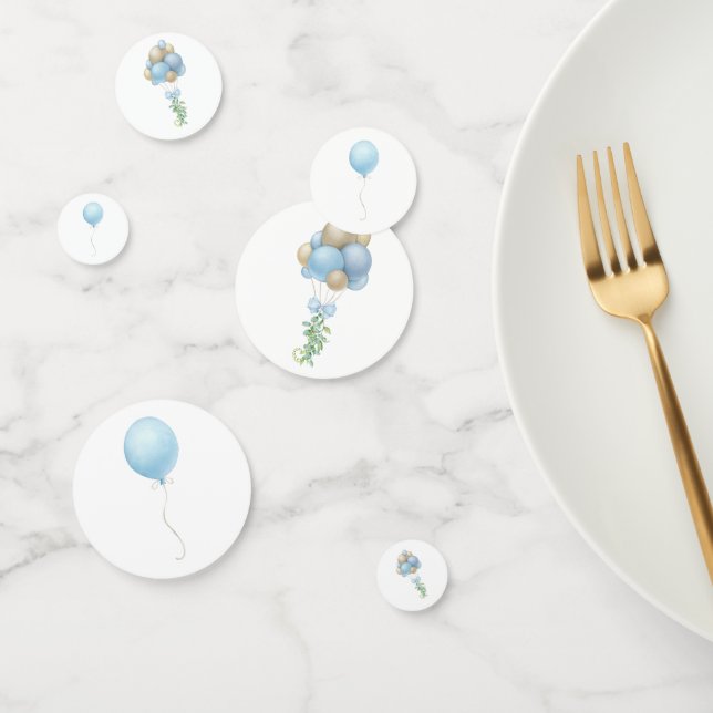 Blue Watercolor Balloons Konfetti (Gruppe)