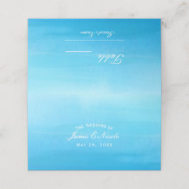 Blue Watercolor Beach Tropical Wedding Sees Platzkarte