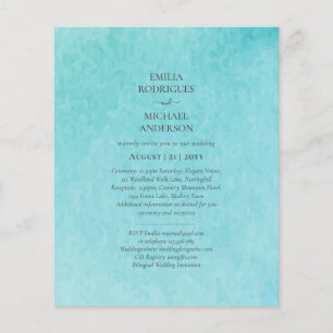 BLUE Watercolor Beach Wedding mit BLIZZARD Flyer