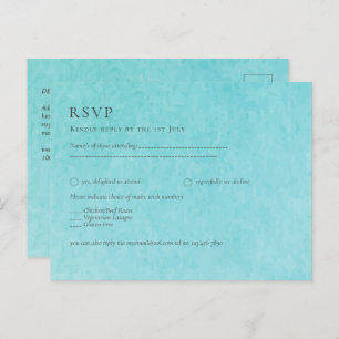 BLUE Watercolor Beach Wedding mit BLIZZARD Postkarte