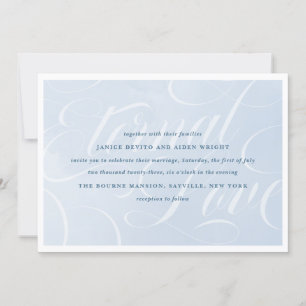 Blue Watercolor Bezaubernde Cloudscape Hochzeit Einladung