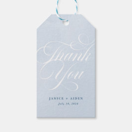 Blue Watercolor Bezaubernde Cloudscape Hochzeit Geschenkanhänger