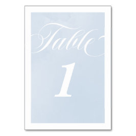 Blue Watercolor Bezaubernde Cloudscape Hochzeit Tischnummer