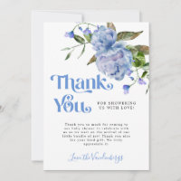 Blue Watercolor Blume Boy Baby Dusche