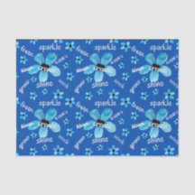 Blue Watercolor Blume mit Affirmations