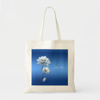 Blue Watercolor Blume Totbeutel Tragetasche