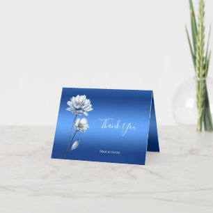 Blue Watercolor-Blume Vielen Dank, dass Sie eine K Dankeskarte