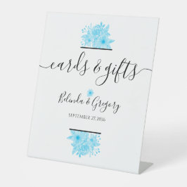 Blue Watercolor Blumenkarten & Geschenke Sockelschild