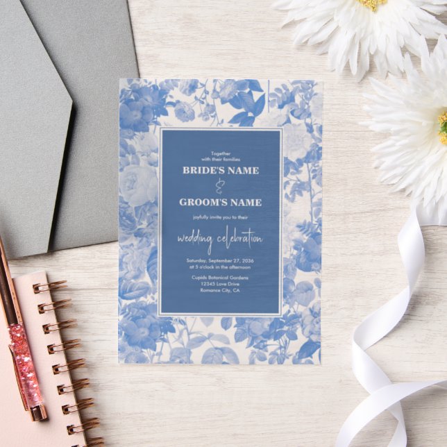 Blue Watercolor Botanical Florals Wedding (Hochzeit)