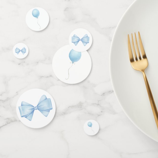 Blue Watercolor Bow & Balloon Konfetti (Gruppe)