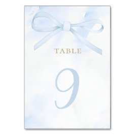 blue watercolor bow table number tischnummer