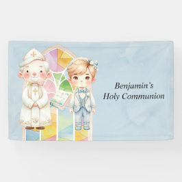 Blue Watercolor Boy 1st. Kommune Banner