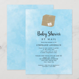 Blue Watercolor Boy Baby Dusche per Post Einladung