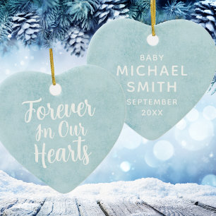 Blue Watercolor Boy Baby Memorial Herbst Weihnacht Keramik Ornament