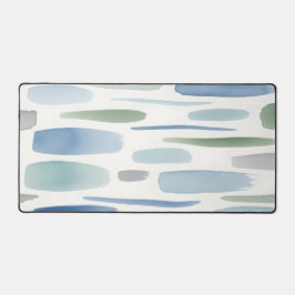 Blue Watercolor Brush Strokes Abstract Schreibtischunterlage