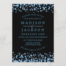 Blue Watercolor Confetti Dots Hochzeitseinladungen