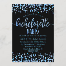 Blue Watercolor Confetti Dots Junggeselinnen-Absch