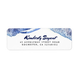 Blue Watercolor Crystal Modern Wedding