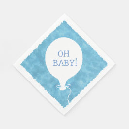 Blue Watercolor Custom Text Baby Dusche Oh Baby Serviette