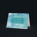 Blue Watercolor Daughter im Jura zum Geburtstag Karte<br><div class="desc">Geburtstagskarte für Tochter im Gesetz mit beruhigendem blauem Aquarellmuster und nachdenklichem Vers.</div>