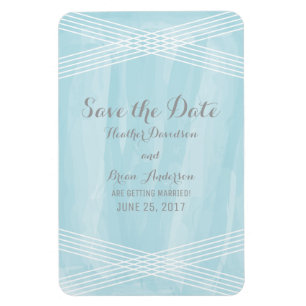 Blue Watercolor Deko Save the Date Magnet