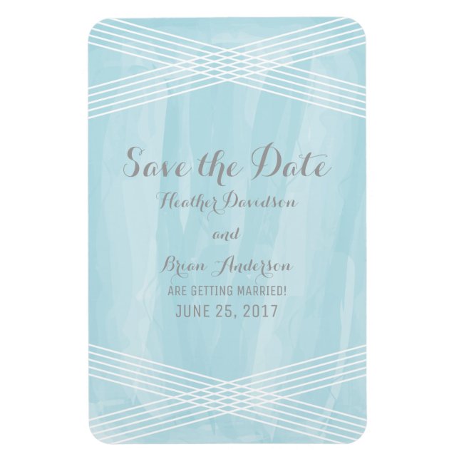 Blue Watercolor Deko Save the Date Magnet (Vertikal)
