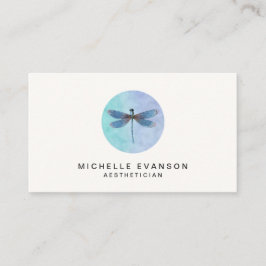 Blue Watercolor Dragonfly Elegantes Logo Visitenkarte