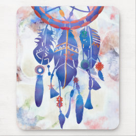 Blue Watercolor Dreamcatcher Modern Boho Mousepad