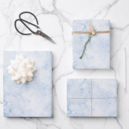 Blue Watercolor Elegante Geschenkpapier Set