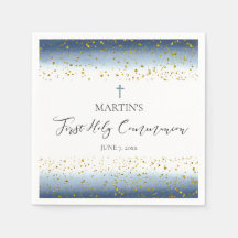 blue watercolor  First Communion