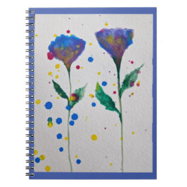 Blue Watercolor Floral Notizblock