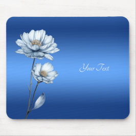 Blue Watercolor Flowers Mousepad