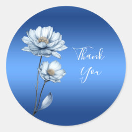 Blue Watercolor Flowers Sticker