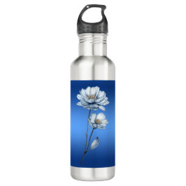 Blue Watercolor Flowers Water Bottle Edelstahlflasche