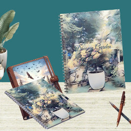 Blue Watercolor Foto Gardener Notebook Notizblock