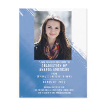 Blue Watercolor Foto Graduation Party