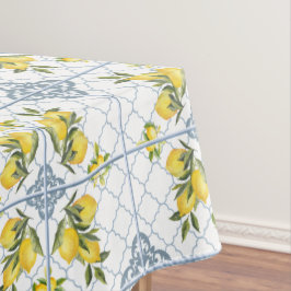 Blue Watercolor French Country Lemon Tischdecke