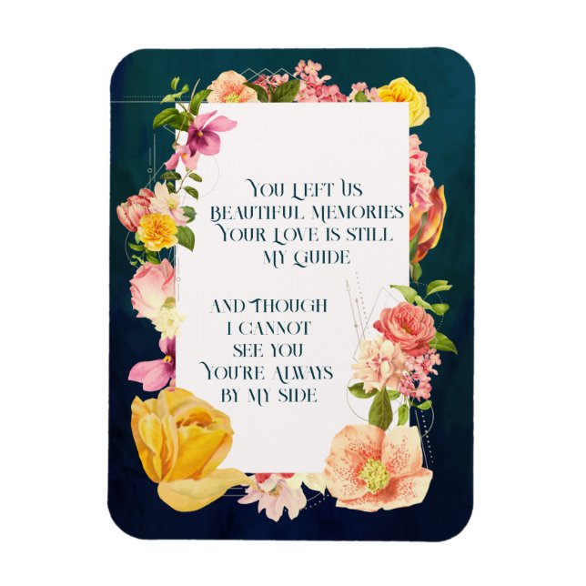Blue Watercolor Funeral Program Vibranal Floral Magnet (Vertikal)