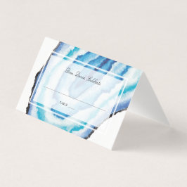 Blue Watercolor Geodes Rock Wedding