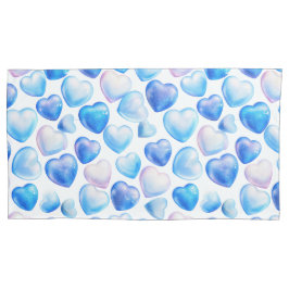Blue Watercolor Heart King Pillowcases – Set of 2 Kissenbezug
