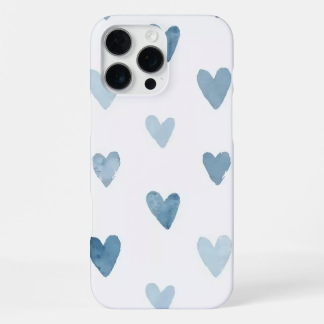 Blue Watercolor Heart Phone Case  iPhone Hülle (Rückseite)