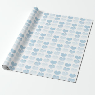 Blue Watercolor Hearts Geschenkpapier
