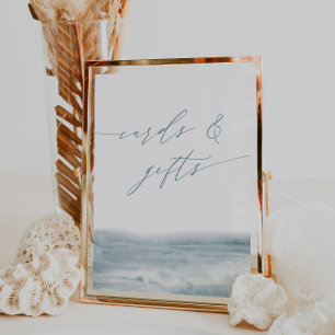 Blue Watercolor Hochzeitskarten & Geschenkschild a Poster
