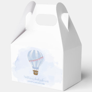 Blue Watercolor Hot Air Ballon Boy Baby Dusche Geschenkschachtel
