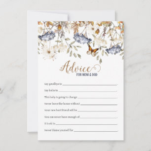 Blue Watercolor Hydrangea Baby Shower Addon Card Mitteilungskarte